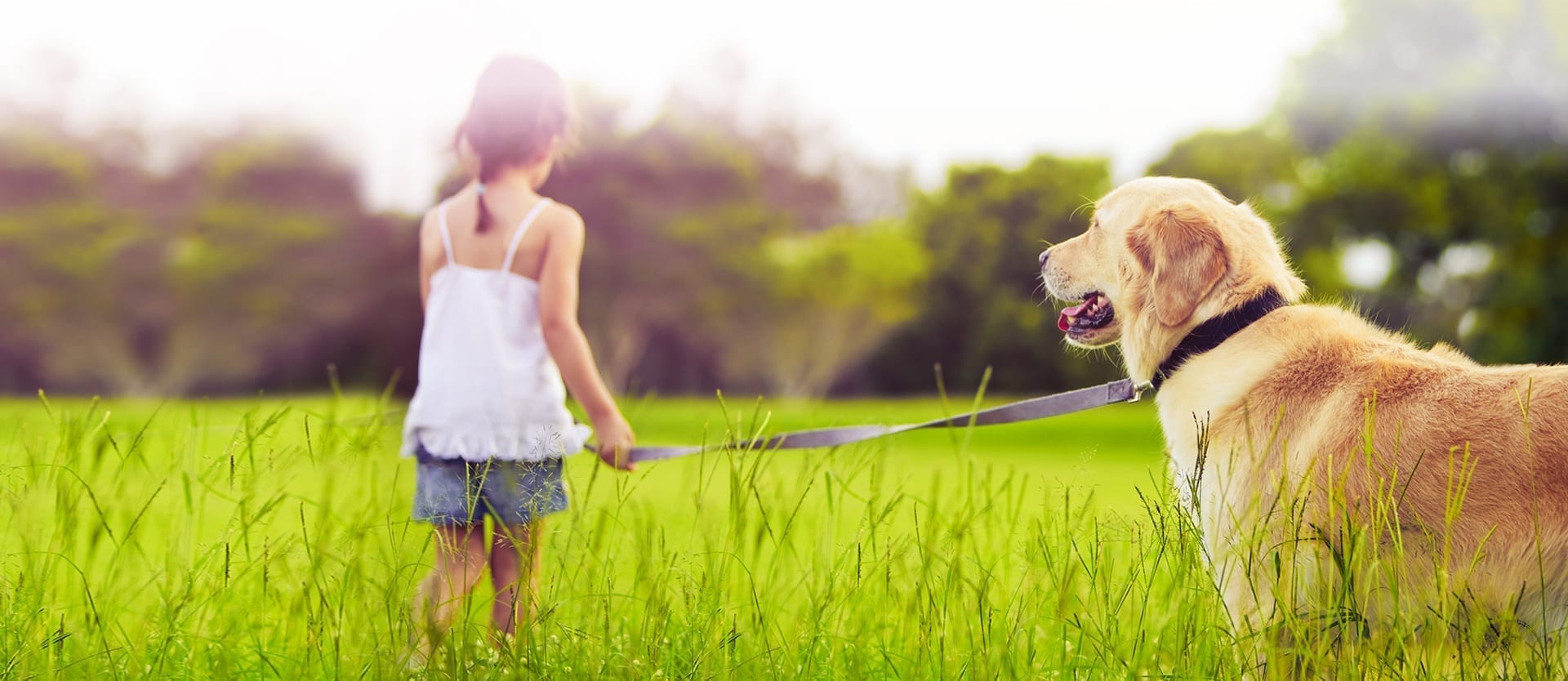 Girl and dog in communities