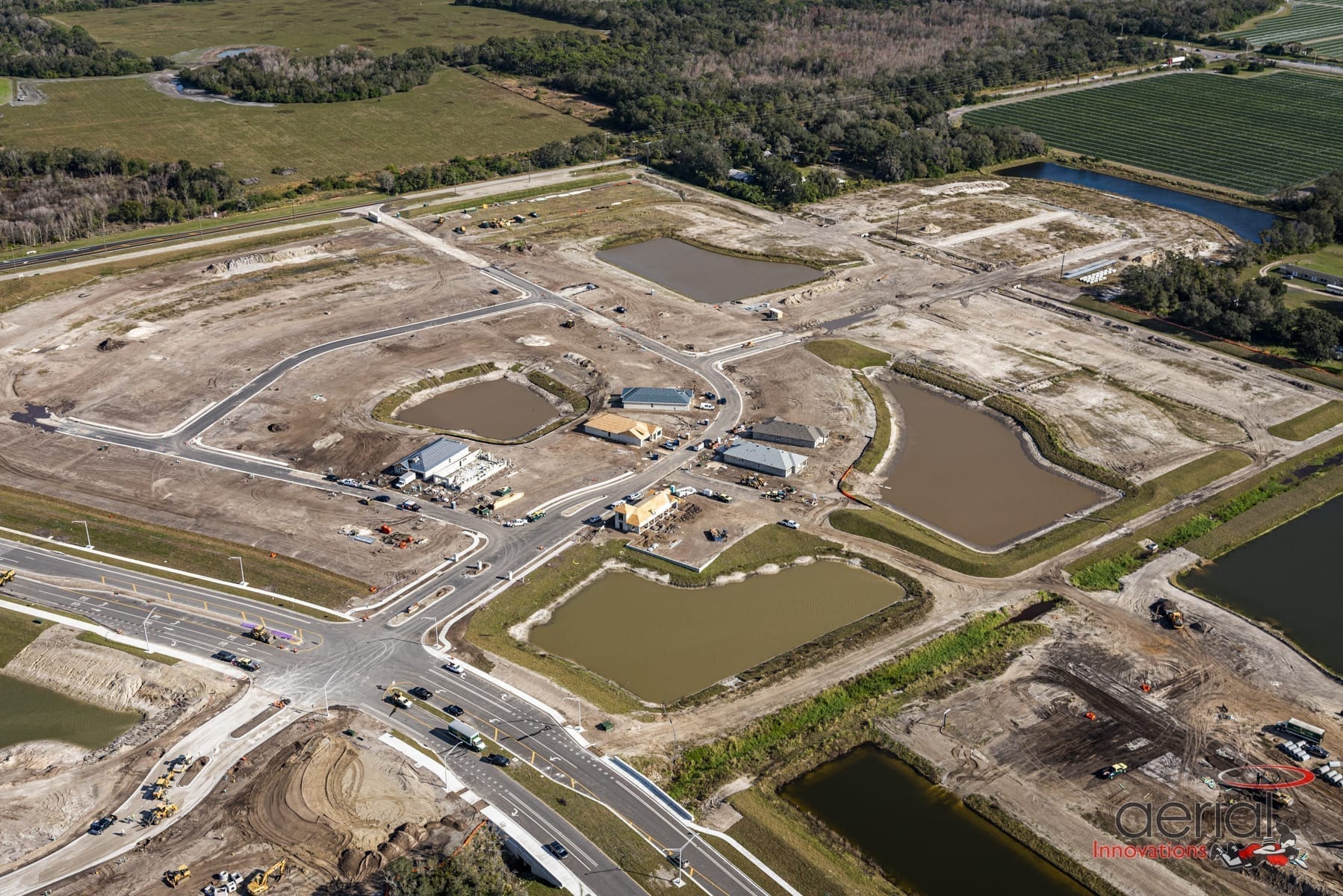 Aerial of land development Parrish Florida